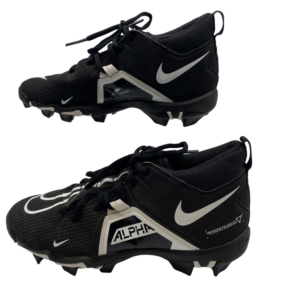 Nike Youth Alpha Menace Shark 3 Football Cleats Kids 4.5Y Black White CV0581-001